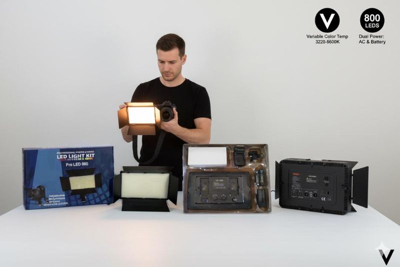 Pro LED 800 Variable Color Temperature Video Light Kit