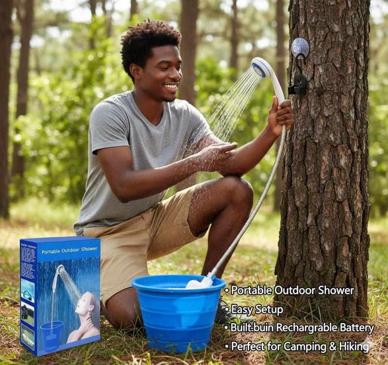 Rechargeable Portable Outdoor Camping & Hiking Shower