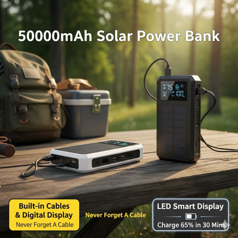 50,000mAh Solar Power Bank