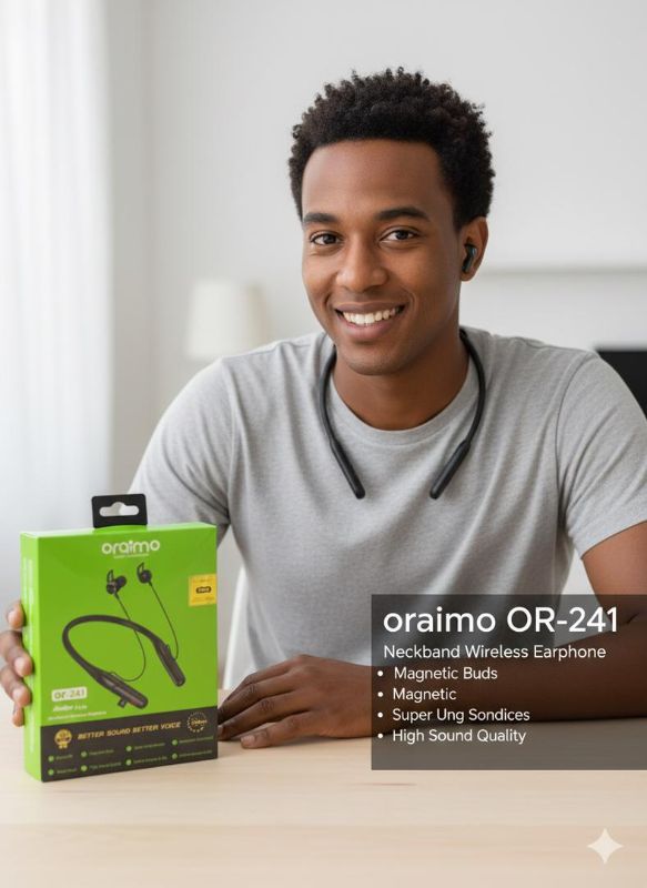 Oraimo OR-241 Neckband Wireless Earphones with Magnetic Buds