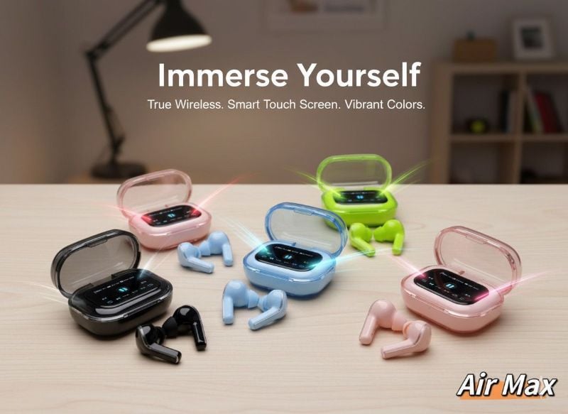 Air Max Smart Touch Screen Wireless Earbuds
