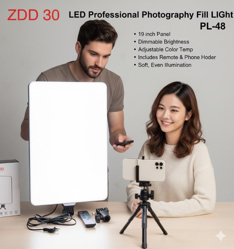 ZDD 30 (PL-48) 19-Inch Dimmable LED Professional Fill Light Kit