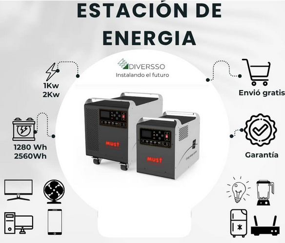 💥Estación de energía MUST - 2kw con 2560Wh