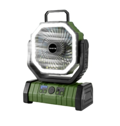 VENTILADOR RECARGABLE PORTÁTIL F6 CON LUZ LED 20000mAh VERDE