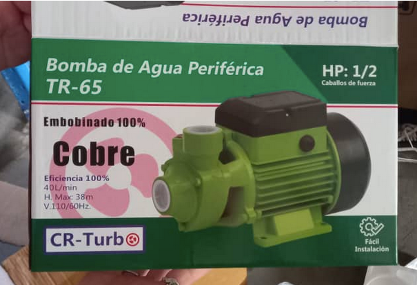BOMBA DE AGUA PERIFÉRICA TURBO 1/2 HP (TR-65)