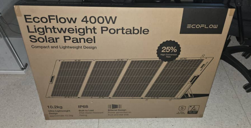 📦 *Panel solar portátil 400W Ecoflow*