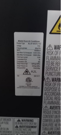AIRE ACONDICIONADO PORTÁTIL ML-AP-14K BTU 110V