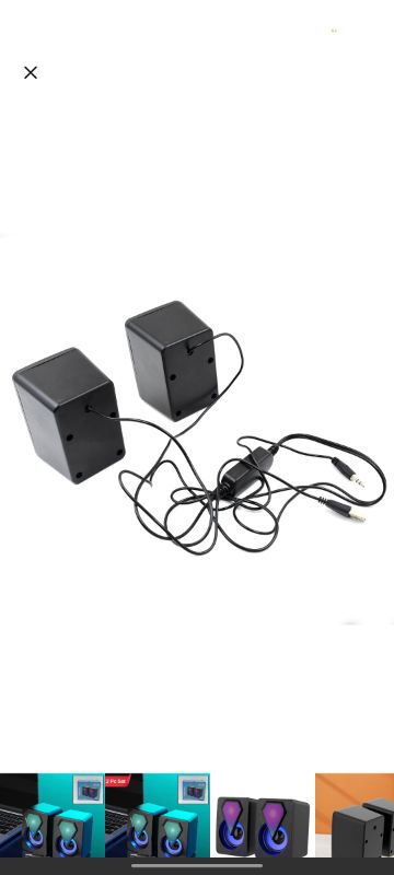 RGB Desktop Speakers, Plug, and Play USB Powered Speaker, Portable Wired PC Speakers, Colorful Breathing Light Design, USB Power Supply (5V), Volume Control, 3.5MM Speakers for PC, Laptops (2 Pc Set)