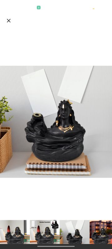 Lord Shiva Adiyogi Shiva Backflow Smoke Fountain
