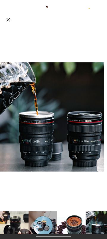 Plastic Camera Lens Shaped Coffee Mug With Lid camera cup