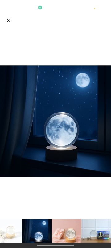 3D Crystal Ball lamps moon