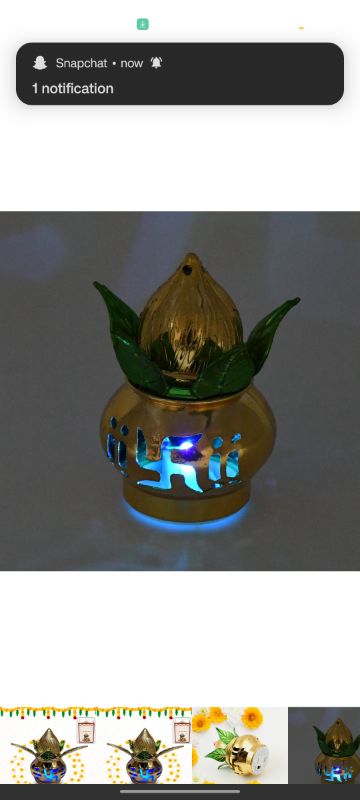 Gold Plated Eco Friendly LED Kalash for Pooja Mandir Home Decoration Golden Kalash Lights for Diwali Decorating Pooja Ghar,
