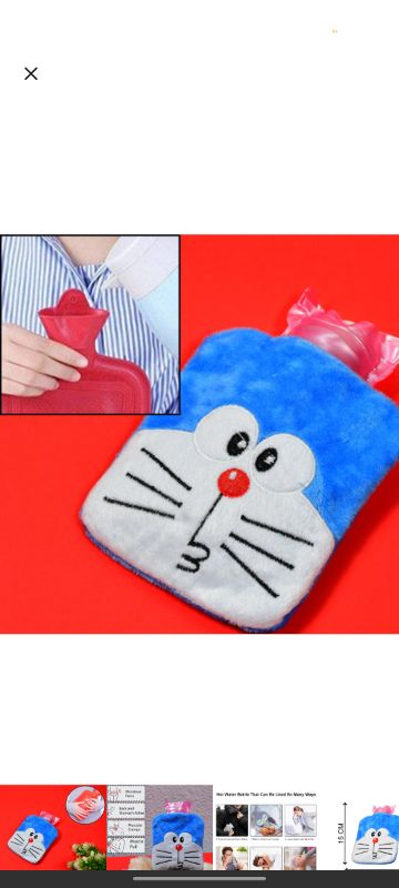 Doremon small Hot Water Bag with Cover for Pain Relief, Neck, Shoulder Pain and Hand, Feet Warmer, Menstrual Cramps