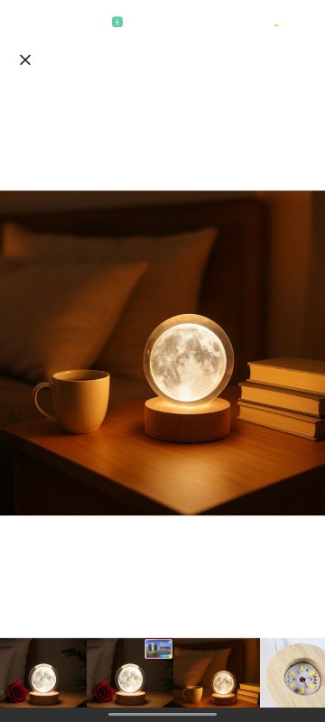 3D Crystal Ball lamps moon
