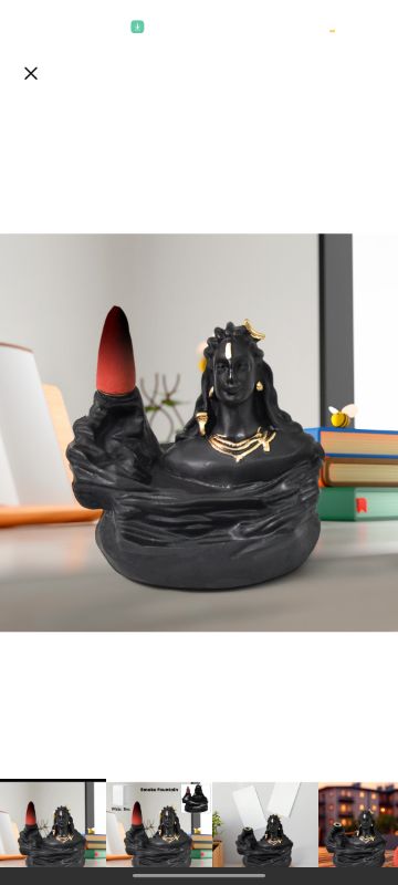 Lord Shiva Adiyogi Shiva Backflow Smoke Fountain