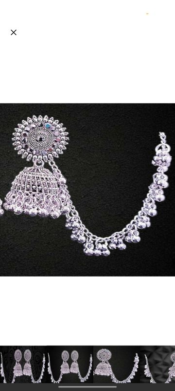 Jhumka Earrings for Women- Traditional Bollywood Ethnic Bridal Wedding Indian Pearl Hangings Meenakari jhumka Jewellery for Women/Girls,white