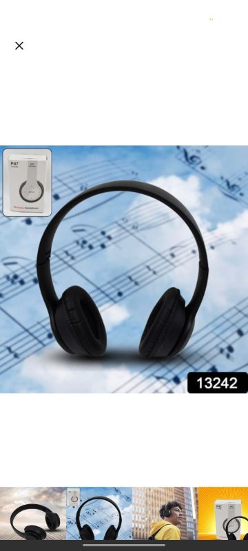 Wireless Headphone Over The Head Bluetooth Headset Foldable Headband Hands-free with Calling Function (1 Pc