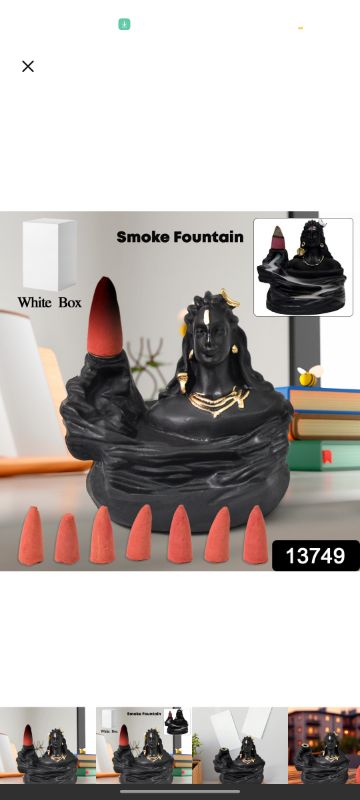 Lord Shiva Adiyogi Shiva Backflow Smoke Fountain