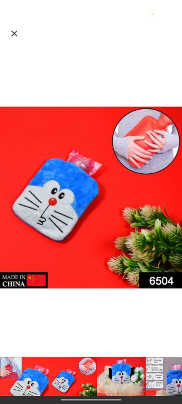 Doremon small Hot Water Bag with Cover for Pain Relief, Neck, Shoulder Pain and Hand, Feet Warmer, Menstrual Cramps