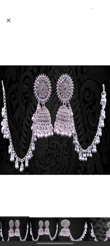 Jhumka Earrings for Women- Traditional Bollywood Ethnic Bridal Wedding Indian Pearl Hangings Meenakari jhumka Jewellery for Women/Girls,white