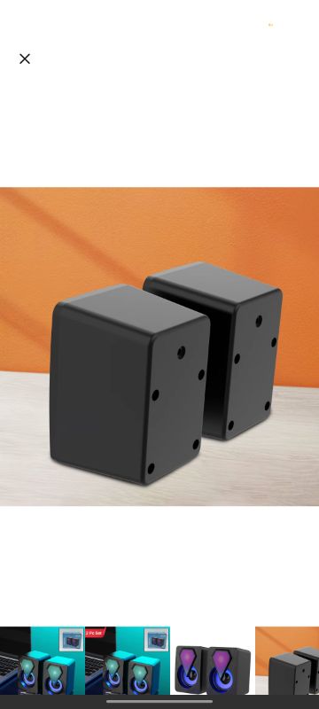 RGB Desktop Speakers, Plug, and Play USB Powered Speaker, Portable Wired PC Speakers, Colorful Breathing Light Design, USB Power Supply (5V), Volume Control, 3.5MM Speakers for PC, Laptops (2 Pc Set)