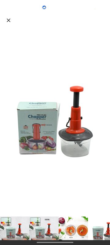 Manual Press Fruit & Vegetable Chopper, with 3 Stainless Steel Blades, Anti-Slip Base, and Locking System, Cutting Chopper For Kitchen (650 ML)