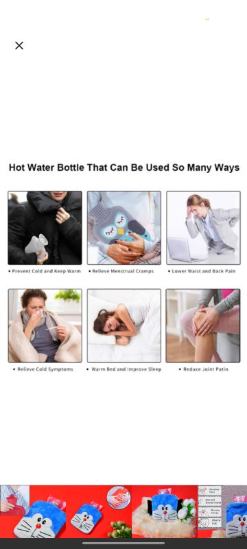 Doremon small Hot Water Bag with Cover for Pain Relief, Neck, Shoulder Pain and Hand, Feet Warmer, Menstrual Cramps