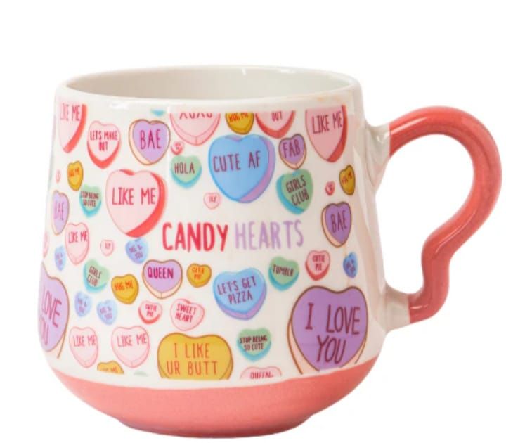 candy heart ceramic mug