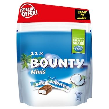 bounty  minis coconut fillet milk chocolat bars