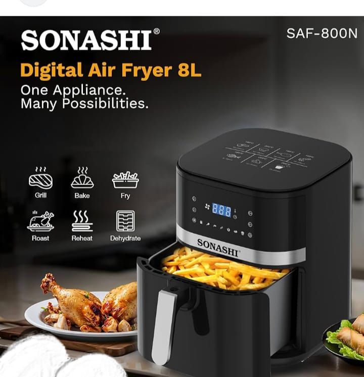 sonashi digital air fryer 8l