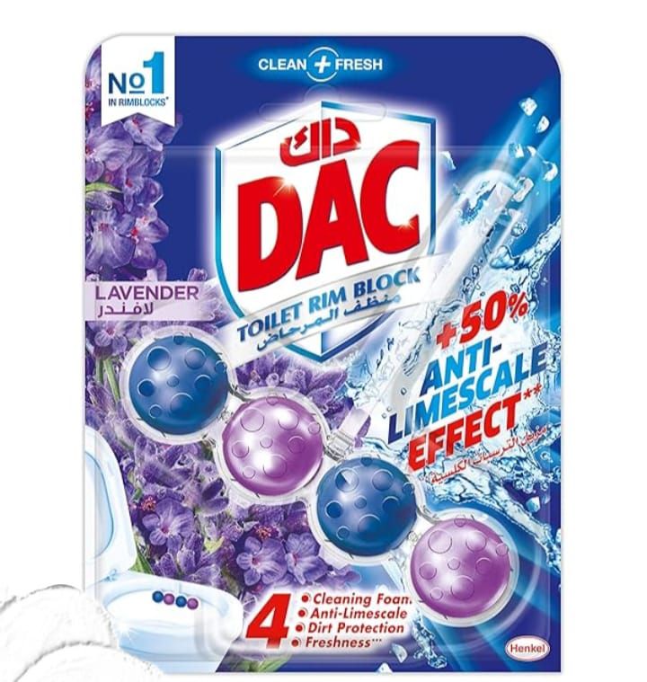 Dac toilet rim block ,pack of 2 lavender and lemond scent