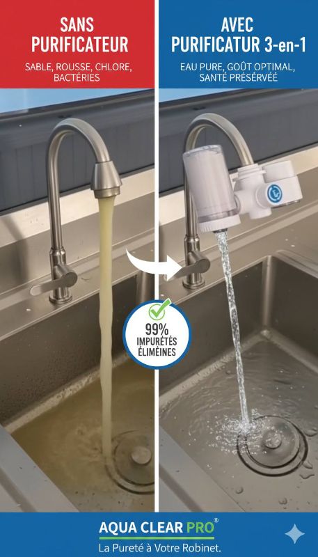 Filtre et purificateur d'eau 3 en 1