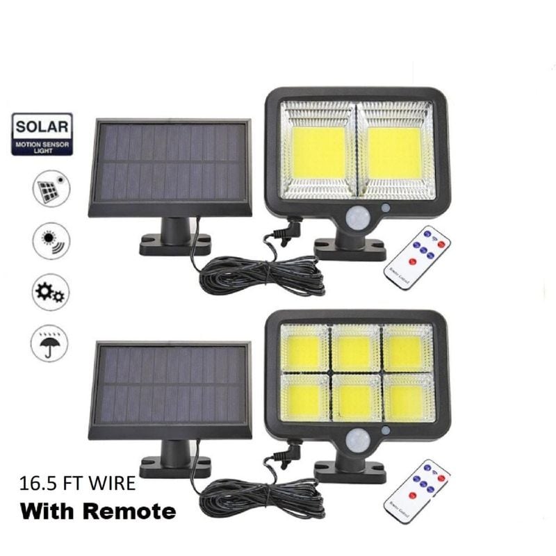 100W 120 LED COB Solar Powered Flood Light Spotlight Waterproof Outdoor Garden Security Landscape Lighting Wall Light