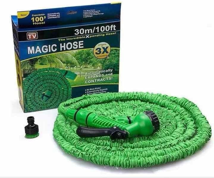 Magic Hose Pipe 100ft (30m) – Expandable Garden Water Pipe with Spray Nozzle | Car Wash & Home Cleaning Hose