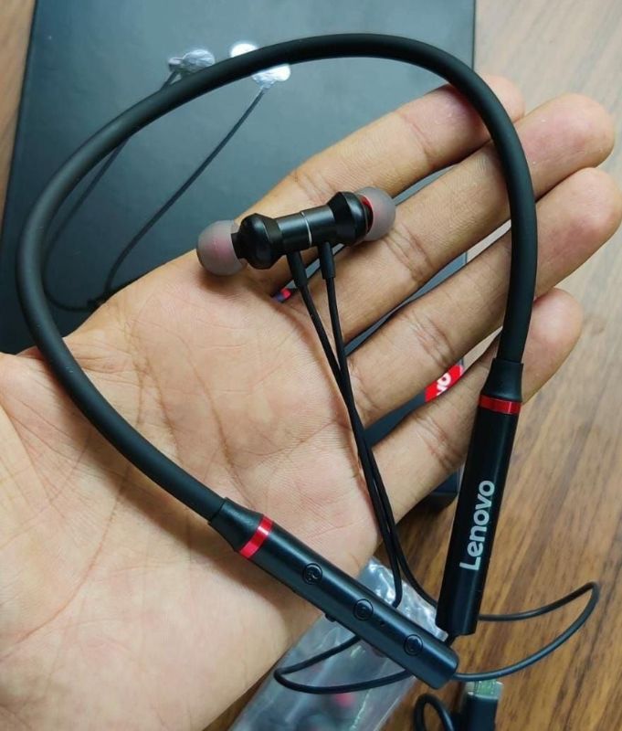 Lenovo Neckband Bluetooth Headphones – Deep Bass & Long Battery