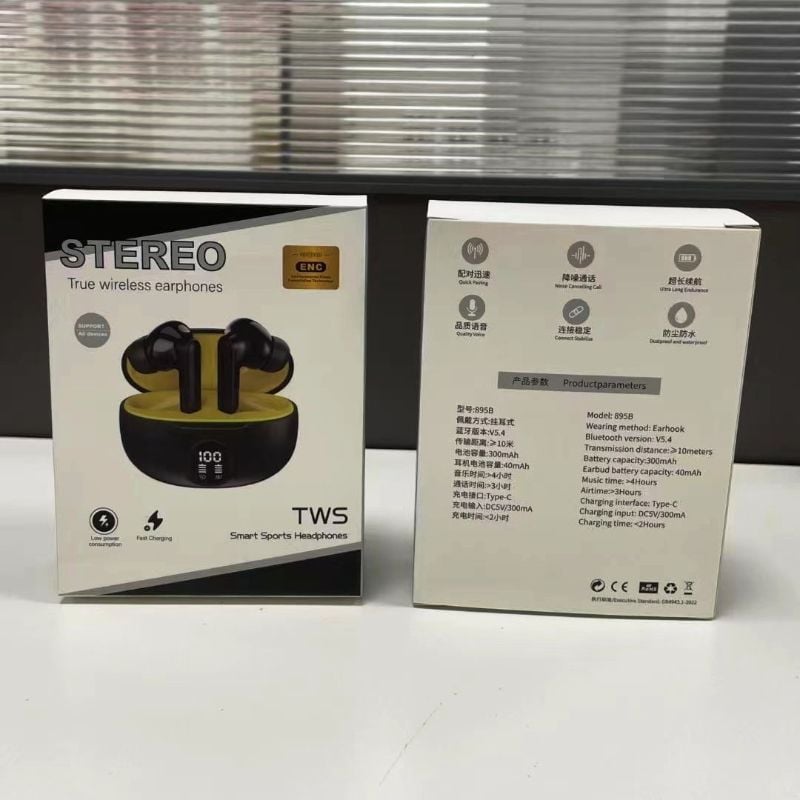 Stylish Stereo TWS Bluetooth Earbuds – ENC Noise Cancellation & 34H Playtime