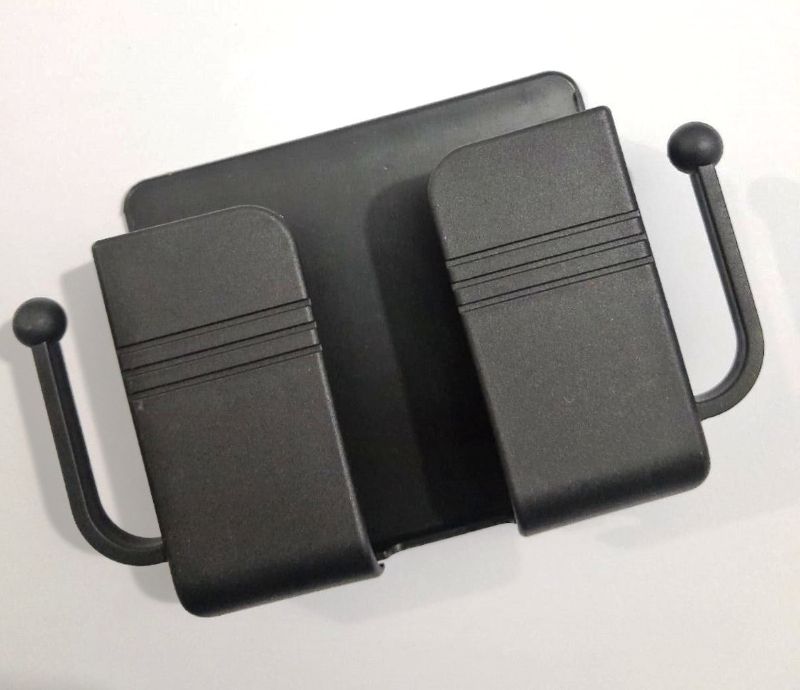 Wall-Mounted Mobile Holder with Dual Hooks – Strong Adhesive & Space Saving
