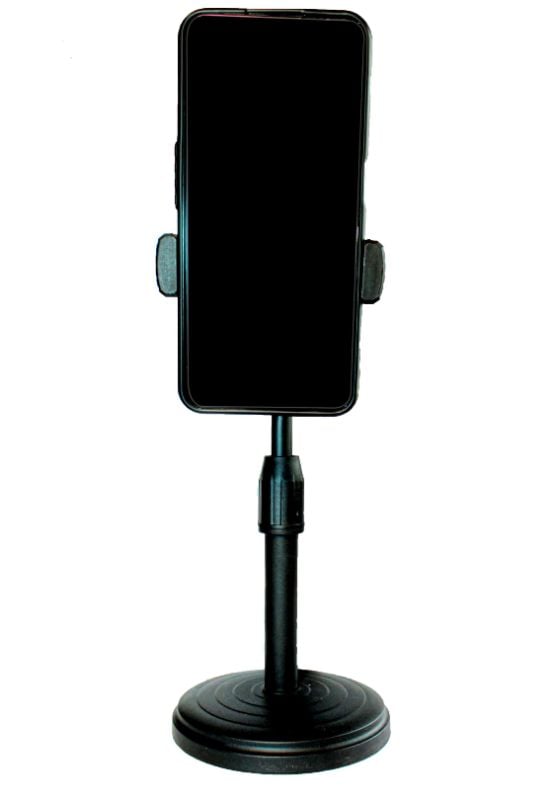 Adjustable 9.5 inches to 13 inches Table Mobile Phone Stand – 360° Rotatable & Extendable Desk Holder (Black)