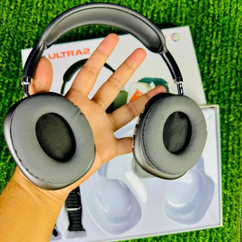 P9 Ultra 2 Smartwatch & Wireless Headphones Combo | Bluetooth Calling, Fitness Tracking & 7 Straps