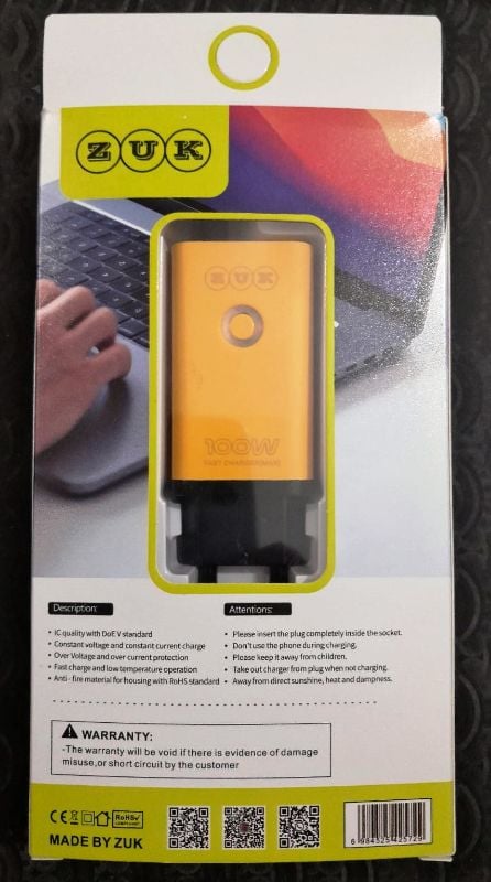 100W Super Fast Charger with Type-C Cable – PD & QC 3.0 Compatible