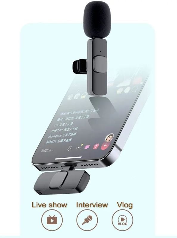 K8 Wireless Microphone – Type-C & iPhone Compatible Lavalier Mic