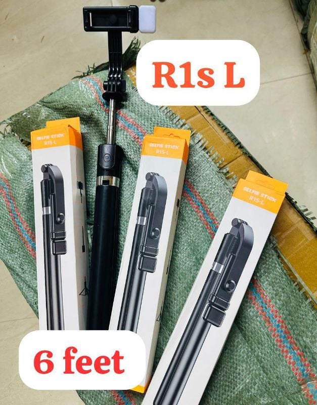 R1SL 5.57 Feet Selfie Stick Tripod with LED Light & Remote