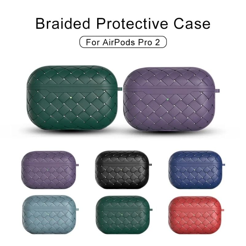 Premium Woven Silicone Case for AirPods Pro / Pro 2 (with Hook)