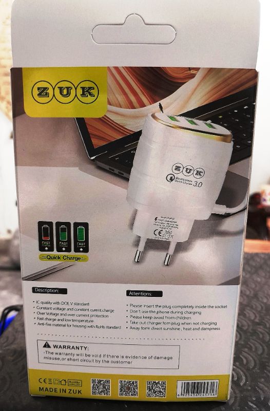 30W Fast Charger – 4-in-1 Multi-Port Wall Adapter with Type-C Cable