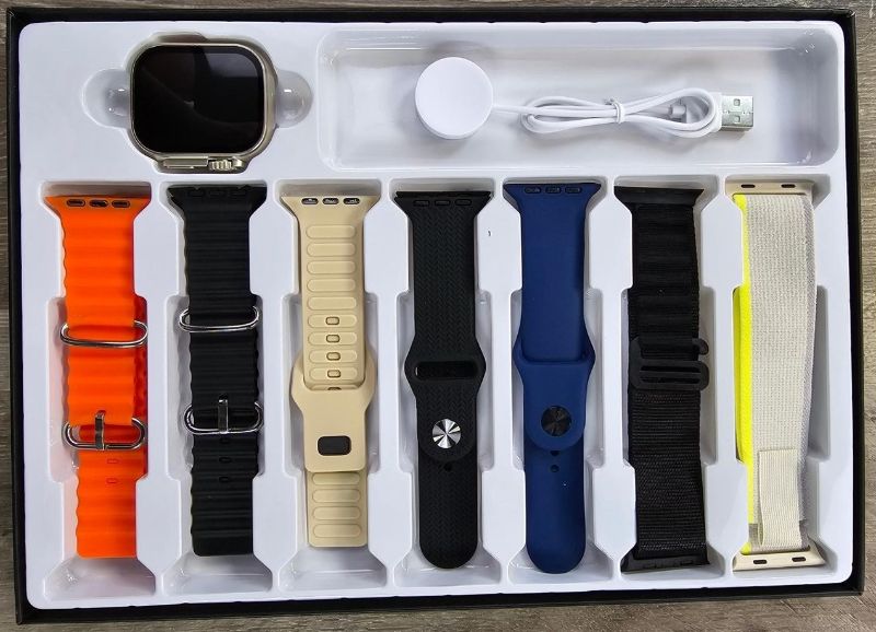 Ultra 2 Smart Watch 7-in-1 Combo with Colorful Straps