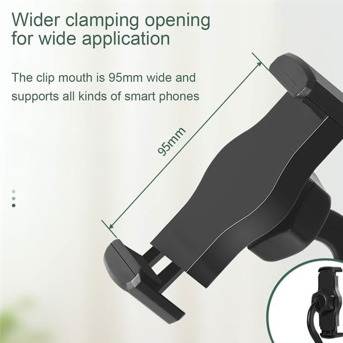 Adjustable 9.5 inches to 13 inches Table Mobile Phone Stand – 360° Rotatable & Extendable Desk Holder (Black)