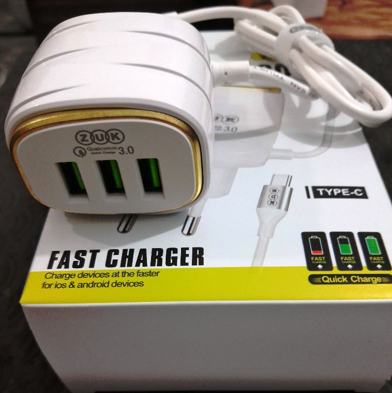 30W Fast Charger – 4-in-1 Multi-Port Wall Adapter with Type-C Cable