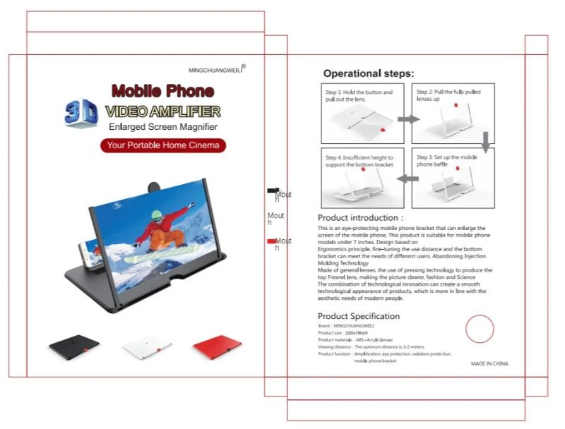 3D Mobile Screen Magnifier – HD Foldable Phone Display Stand