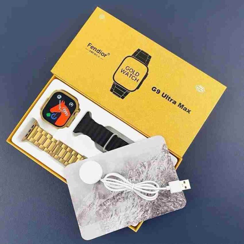 G9 Ultra Pro Smart Watch Golden Edition – Bluetooth Calling & NFC