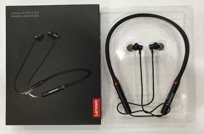 Lenovo Neckband Bluetooth Headphones – Deep Bass & Long Battery